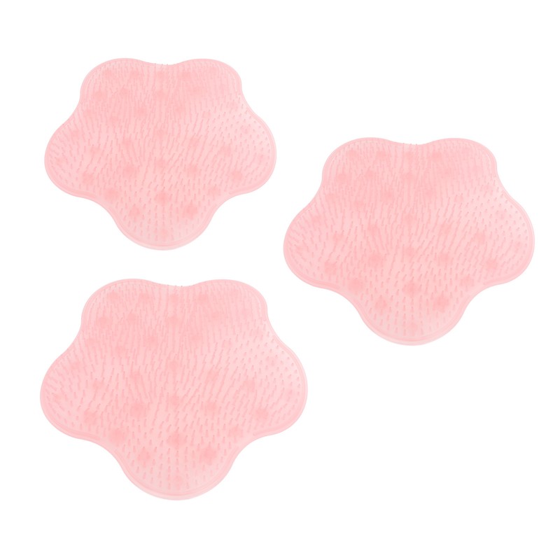 3PCS Shower Foot and Back Scrubber Silicone Wall Mounted Bath
