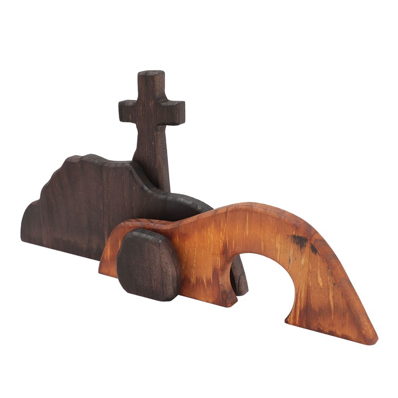 Wooden Tomb Cross Decor Empty Tomb Easter Decor for Home