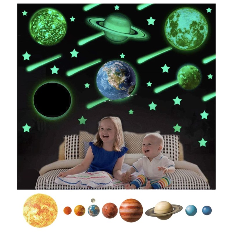 Glow in the Dark Sticker, Planet, Earth, Universe, Solar System,
