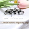 LuckyAmor Spinner Ring, Fidget Anxiety Ring Stainless Steel Moon Star