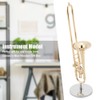 Miniature Trombone Replica with Stand and Case Gold Plated Instrument