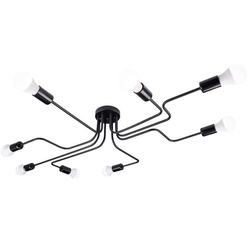 LynPon Industrial Ceiling Light Fixture Black Lighting Fixtures Metal Semi