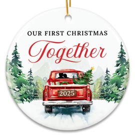 ZAGKOO Christmas Couples Gifts - First Christmas Together Ornament 2025 for Him Her, Boyfriend Girlfriend, Married Couple - First Xmas Ornament - Better Together Unique Wedding Gift Ideas