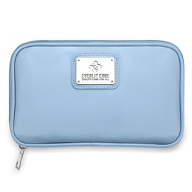 Everlit Care Car Sun Visor First Aid Kit Multi-Pocket Visor Organizer Storage Pouch with Survival Emergency Tools Including Window Breaker Disposable Urine Bag for Family Travel in Cars (Cyan)