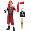 IKALI Boys Pirate Costume, Kids Pirate Role Playing Outfit, World