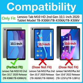 Bkinew Clear Case Compatible withLenovo Tab M10 HD 2nd Gen Case 10.1-inch 2020 (TB-X306F TB-X306X) Ultra Clear Soft Flexible Case M10 10.1" 2nd Gen Transparent TPU Skin Bumper Back Cover Shell