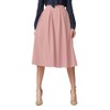 Urban GoCo Women's A-Line Pleated Flared Midi Skirt - pink,