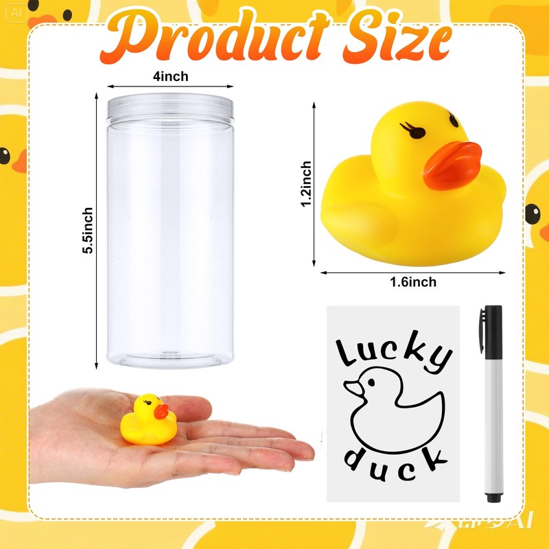 Realspring Classroom Management Lucky Ducks,36 Pcs Teacher Graduation Rubber Ducks