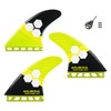 Surfboard Double Tab Fin Compatible, Set of 3, Size, Carbon,
