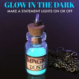 UMBRELLALABORATORY Magical Pixie Necklace Steampunk Fire Kawaii Angel Jewelry Filled by Glow in The Dark Powder