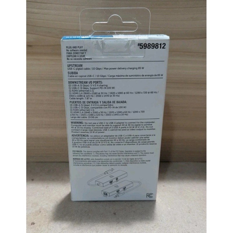 Utilitech 5 Port Usb C Adapter Hub Hoke Office NEW