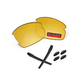 iLikeo PRO+ Polycarbonate Non-Polarized Replacement Lenses & Rubber Kits for Oakley Flak 2.0 XL OO9188 Sunglass - HD Yellow