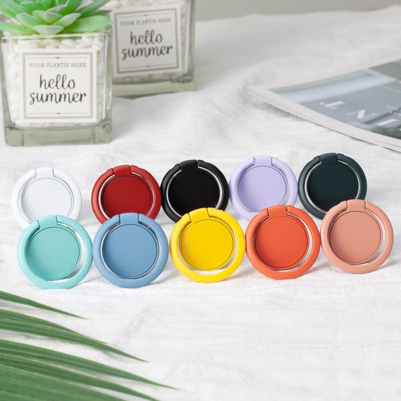 [2 Pack] Matte Finish Round Ultra-thin Cell Phone Ring Holder