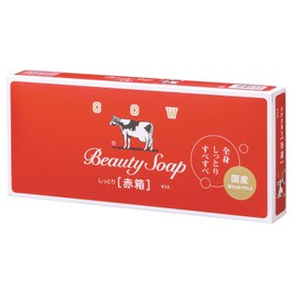 Cow Brand Milk Soap, Red Box, 3.0 oz (85 g) x 6 Pieces, Rose Tone, Milk Ingredients, Milk Fat, Squalane, Moisture Type, Creamy Foaming