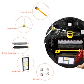 Replacement Kit for iRobot Roomba 800 900 Series 805 860 870 871 880 890 960 980 985 Vacuum Accessories with Main Brushes+Side Brushes+Screws+Filters+Small Brush