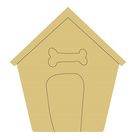 Dog House Design by Lines Cutout Unfinished Wood Pets Home Everyday Décor Dog Lover Door Hanger MDF Shape Canvas Style 3 Art 1 (24")