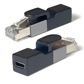 HTGuoji 1000Mbps USB C to Ethernet Adapter, RJ45 to USB-C Network Internet LAN Converter, Type C Female to RJ45 Male Connector for MacBook Pro/Chromebook, Thunderbolt 3 Type C Network Dongle (1Pcs)