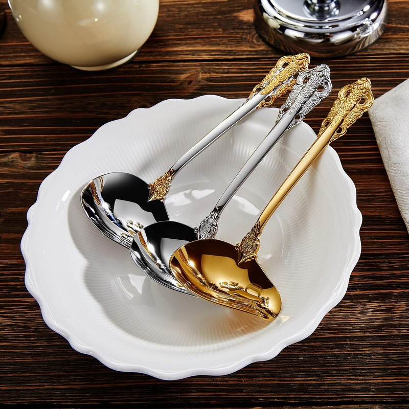 KEAWELL Luxury 7.2" Sauce Ladle, 18/10 Stainless Steel, Silver, Small