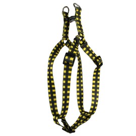Yellow Dog Design Buffalo Plaid Yellow Step-in Dog Harness, Small