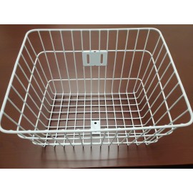 Unbranded Square Steel Wire Beach Cruiser Bike Basket White