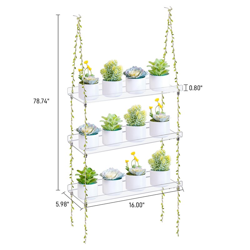 Sumerflos Acrylic Window Boxes Window Plant Shelves 3 Tier -