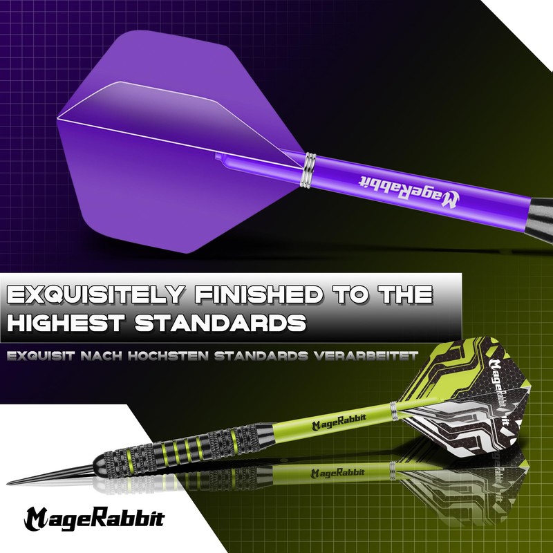 MageRabbit Darts with Metal Tip, Pack of 6 Professional SteelDarts