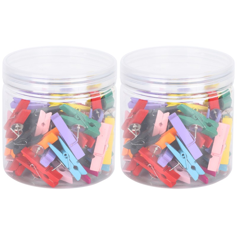 100pcs Push Pins Clips Small Mini Colorful Picture Photo Clips