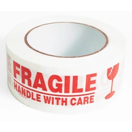 FTTIKI 1 Roll 2 Inch x 330 Feet (110 Yards) Fragile Marking Tape Handle with Care Shipping Packing Tape