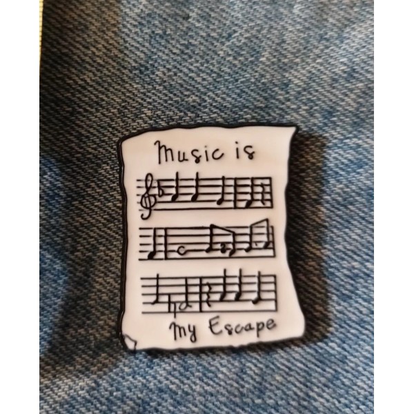 MUSIC NOTES-"MY ESCAPE"- ENAMEL / LAPEL PIN UNLIMITED COMBINED SHIPPING