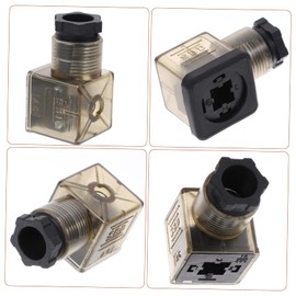 BUGUUYO 2sets Led Light Solenoid Junction Box 3 Prong Connector Indicator Pp Rubber Water Pressure Valve Solenoid Coil Plug 3pcs*2