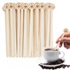 150Pcs Coffee Stirrers Stir Sticks Wooden Beverage Mixer with Round