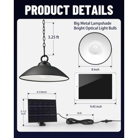 MOON-DE-AGE 2 Pack Solar Pendant Lights Outdoor Indoor,3000K/4000K/5000K 4 Brightness Shed Light Remote Control, IP65 Waterproof, 300LM*2 LED Hanging Lamp for Chicken Coop Garden, Patio and Barn