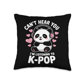 Can't Hear You I'm Listening K-Pop Kawaii Kpop Throw Pillow