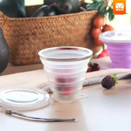 Maíz Vaso Tapa Portatil Plegable Retractil Ecologico Reutilizable