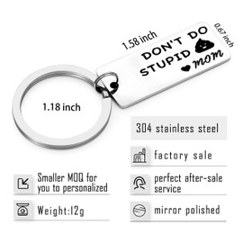 Funny Birthday Gift for Teens Girls Valentines day College High School Graduation Gift From MomTeenager Gifts for Son Daughter Don't Do Stupid Poop Keychain (Teens Gifts B)