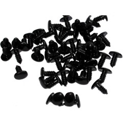 ericotry 50PCS Black Plastic Oval Safety Screw Eyes Noses for Puppet Bear Doll Animal Stuffed Crafts DIY Sewing Crafting Buttons (8 x 11mm)