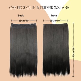 Prettyshop Clip-In Hair Extensions Straight 60 cm / 23.62 inches