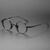 Coyee Titanium Round Eyeglass Frame Retro Glasses Ultralight Spectacles Black