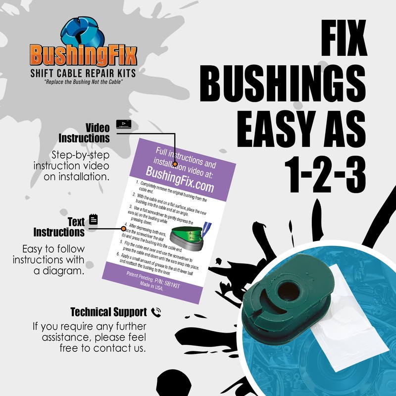 BushingFix SB1Kit - Saab 9-5 Replacement Bushing for Automatic Transmission