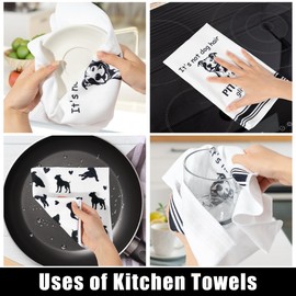 R HORSE Pitbull Kitchen Dish Towel - 5Pcs Cute Pitbull Cleaning Dishcloth Animal Dog Absorbent Bar Quick Dry Hand Towel Tea Towels for Women Housewarming Birthday Bathroom Kitchen Home Decors