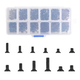 INCREWAY 710 Pcs M2 M2.5 M3 KM Flat Head Phillips Screws Cross Countersunk Machine Screw, Electronic Repair Screws Accessories, Black