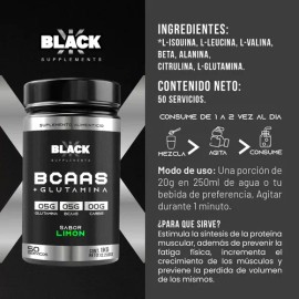 Black Supplements Aminoácidos Bcaas + Glutamina 1kg