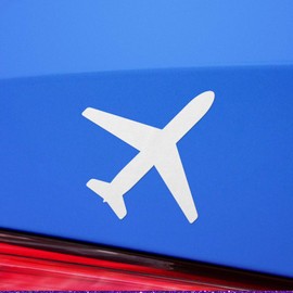 Decal Stickers of Airplane Aviation Airline Plane Top (White) (Set of 2) Luxury Weatherproof Vinyl Decal Stickers for Laptop Desktop Smartphone Car Dirt Bike Wall Room Mason Jar - ANDstic88073aWH