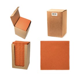 Alvotex Chic Airlaid 100 Cocktail Napkins, 1/4 Fold Fabric-Like, High-Quality Disposable Napkin, Terracotta, 20 x 20 cm