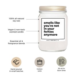 YouNique Designs 50th Birthday Candle 8oz - 50th Birthday Gifts for her Women - Funny 50th Birthday Gifts for Someone Turning 50-50 Year Old Birthday Gifts - 50th Candle (Lavender & Vanilla)