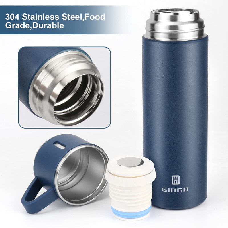Vacuum Insulated Flask 500ml/17.6oz Stainless Steel Thermo Bottle with Cup