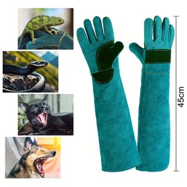 Animal Handling Gloves Bite Proof - 45cm/17.72in Pet Anti-Bite Work Gloves, Bird Cat Dog Snake Lizard Falconry Bite Resistant Protective Gloves for Welding, Gardening, Pruning, Pet Grooming (Green)