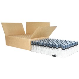 GlassBottleOutlet (Pack of 108) 1 oz. Clear Boston Round with Black Treatment Pump