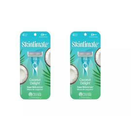Skintimate Women's Disposable Razors, Coconut Delight Scented, 8 ct (2 pack)