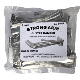 Quick Screw 5" 10 Pack Heavy Duty Hidden Rain Gutter Bracket Hook Hangers with Clip …